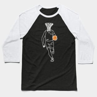 Basket Head, basketball player drawing with a hoop for a head! Baseball T-Shirt